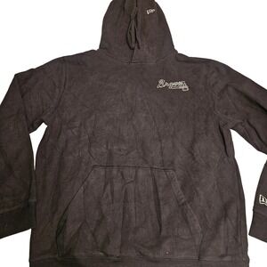Atlanta Braves Hoodie Mens Large Black MLB Baseball Camo A Pullover New Era 2023